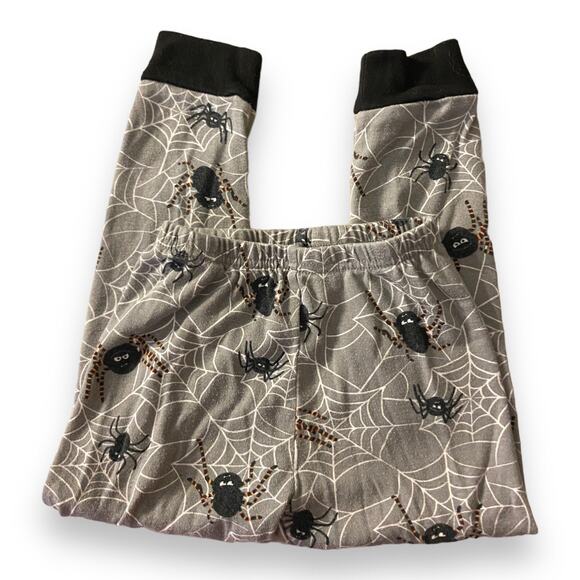 Gymboree Unisex Pajamas Sz 4 Spiderweb Halloween Shop Gymmies PJs Gray Black - Picture 8 of 14